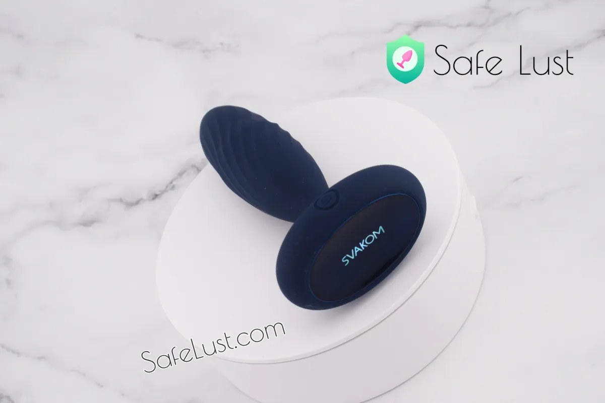 The Svakom Jordan anal plug with its logo lit up