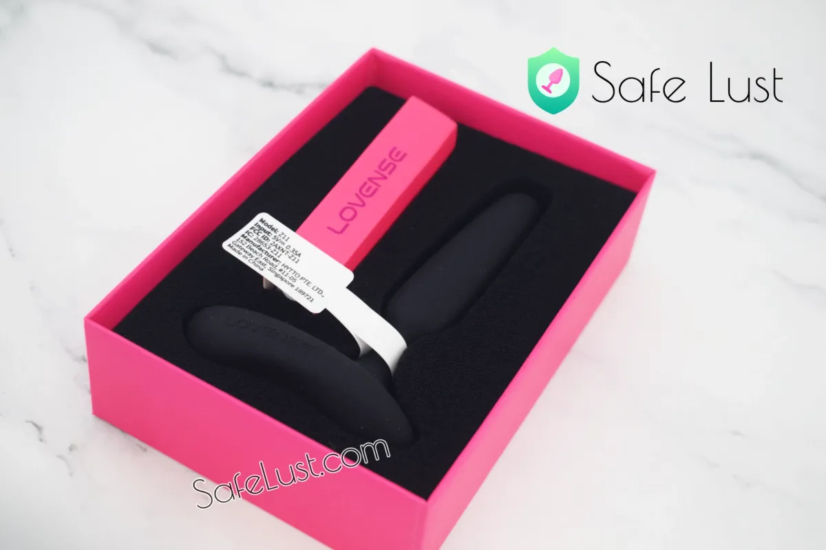 The Lovense Glint Touch-Sensitive anal plug being unboxed in its packaging